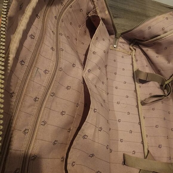 Vtg Christian Dior Canvas Leather Weekender Travel Duffle Bag w/ Strap - Picture 5 of 16